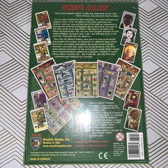 Glenns Gallery Mayfair Artful Board Game Buying Art Game New and Sealed - Picture 2 of 4